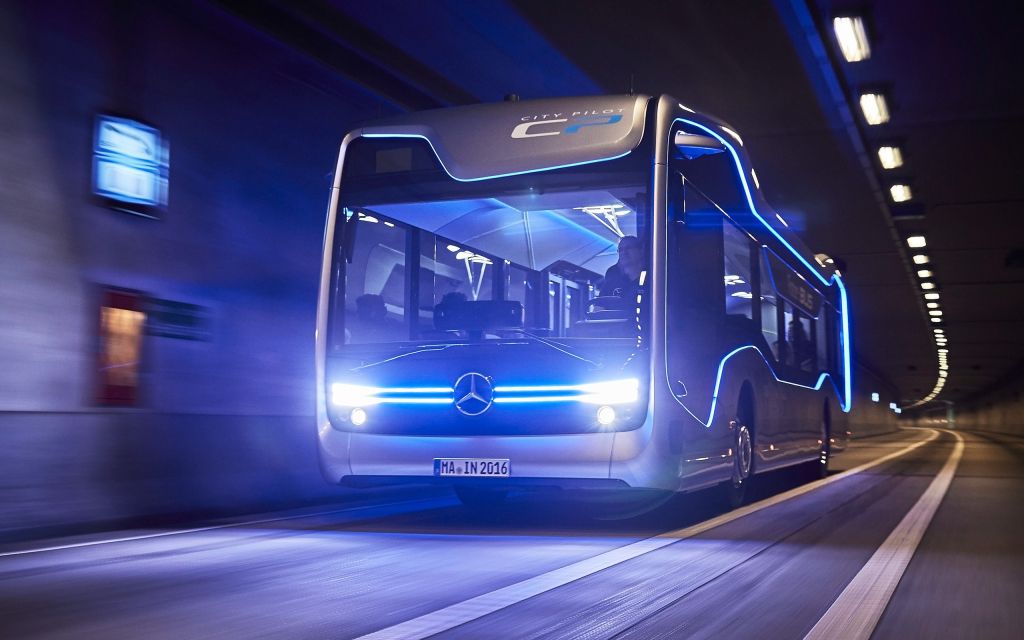 Автобус Будущего, Mercedes Benz, Электрический Автобус, Автономный, HD, 2K