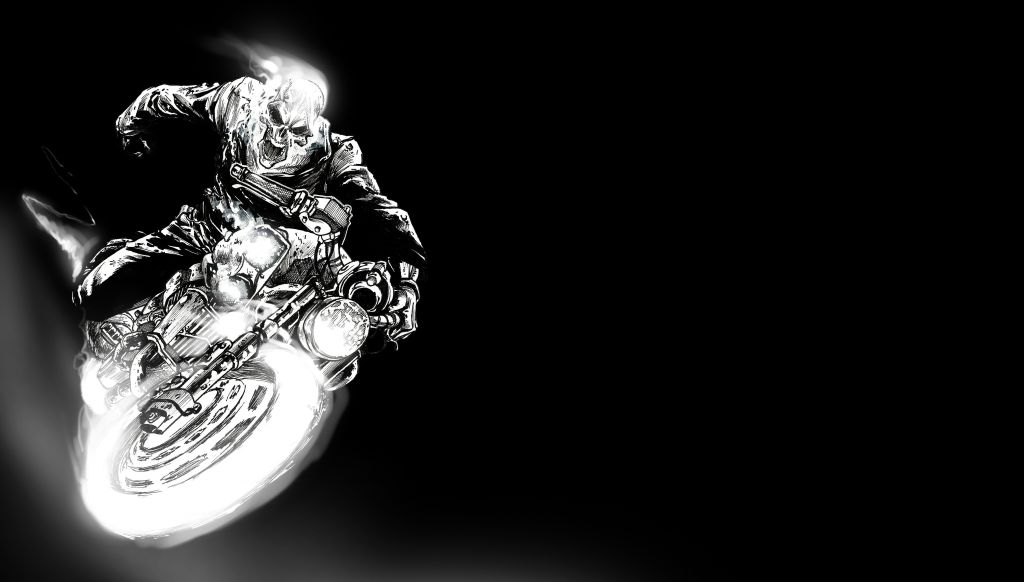 Ghost Rider, Черный, Темный Фон, HD, 2K, 4K