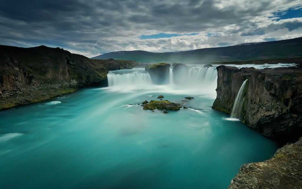 Водопад Годафосс, Исландия, HD, 2K