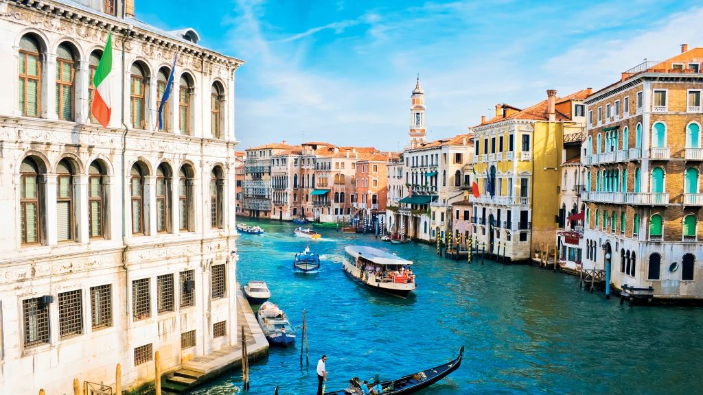 Гранд-Канал, Венеция, Италия, Европа, Путешествия, Туризм, HD, 2K, 4K, 5K
