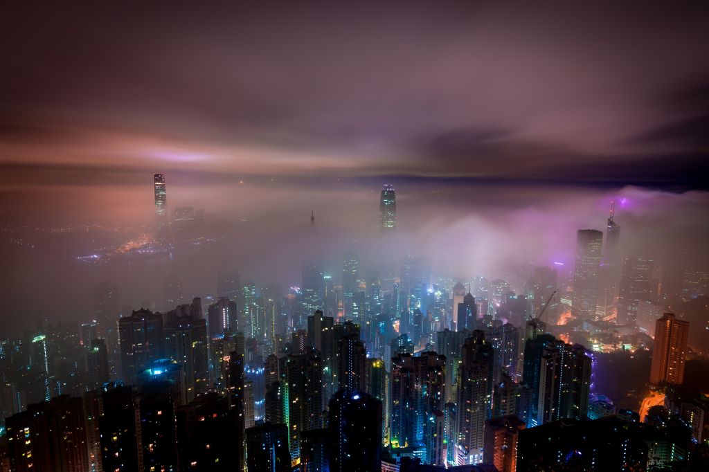 Гонконг, Городской Пейзаж, Небоскребы, Облачно, HD, 2K, 4K, 5K