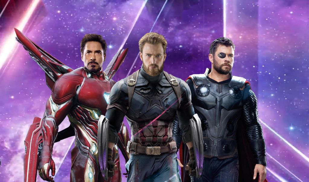 Железный Человек, Капитан Америка, Тор, Мстители: Бесконечная Война, HD, 2K