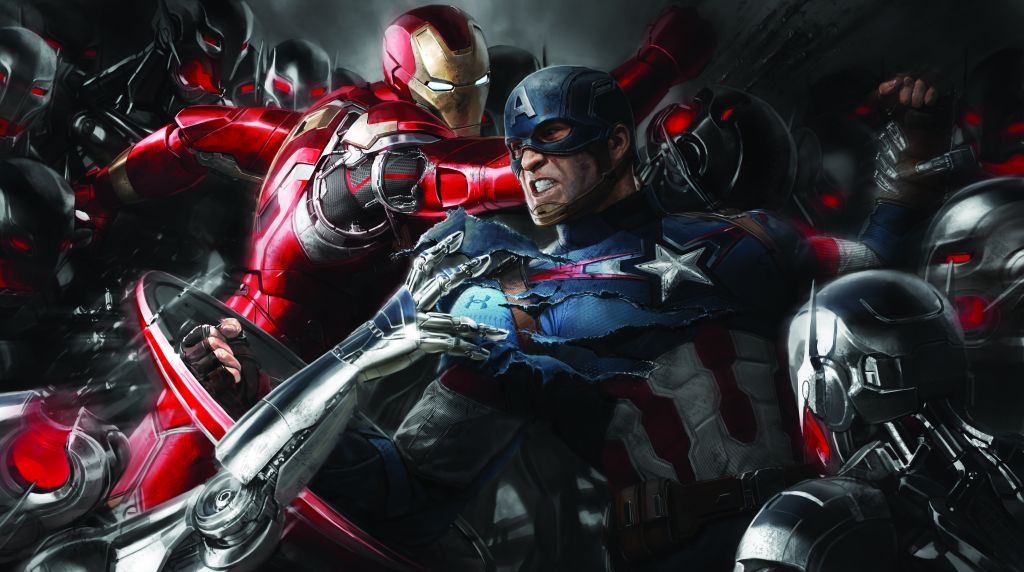 Железный Человек, Капитан Америка, Гражданская Война, Концепт-Арт, HD, 2K, 4K