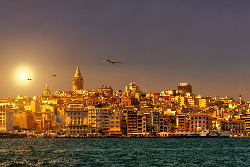 Стамбул, Турция, Закат, HD, 2K