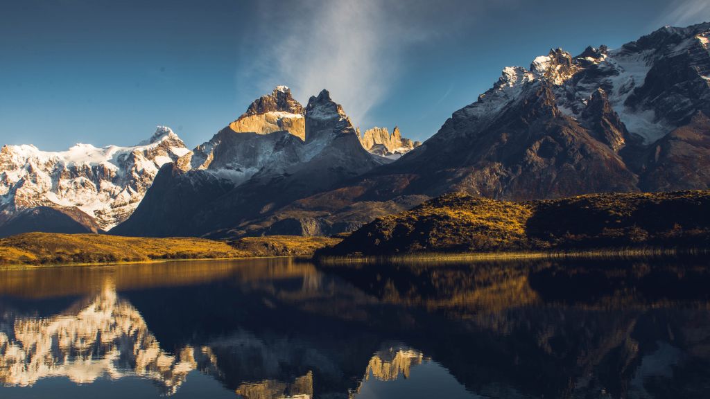 Озеро Серое, Торрес Дель Пайне, Чили, Горы, HD, 2K, 4K, 5K