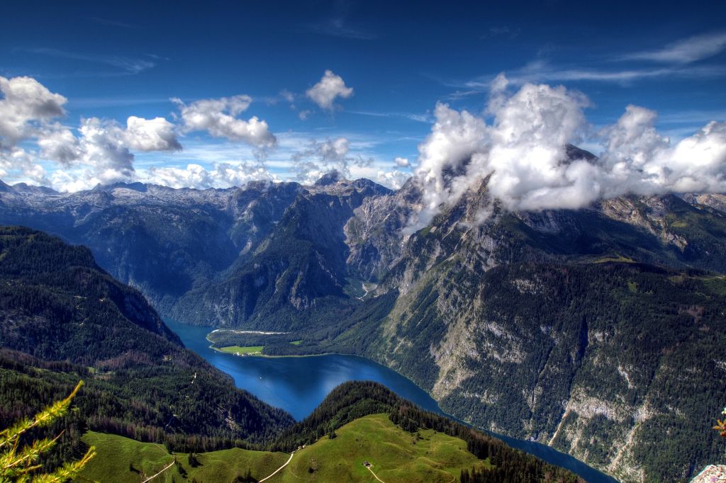 Озеро Кенигзее, Гора Ватцманн, Баварские Альпы, HD, 2K