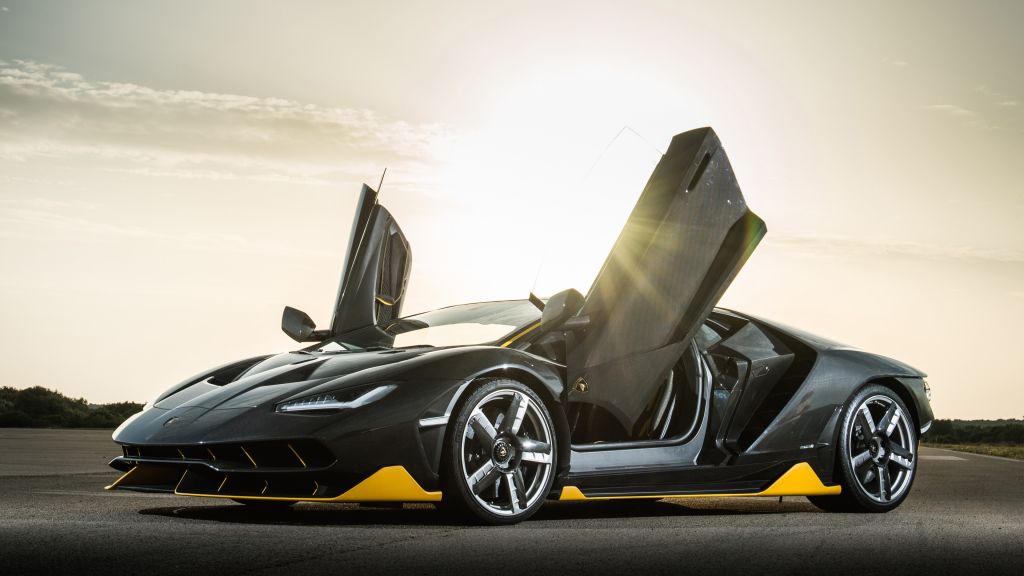Lamborghini Centenario Купе, Суперкар, Черный, HD, 2K, 4K