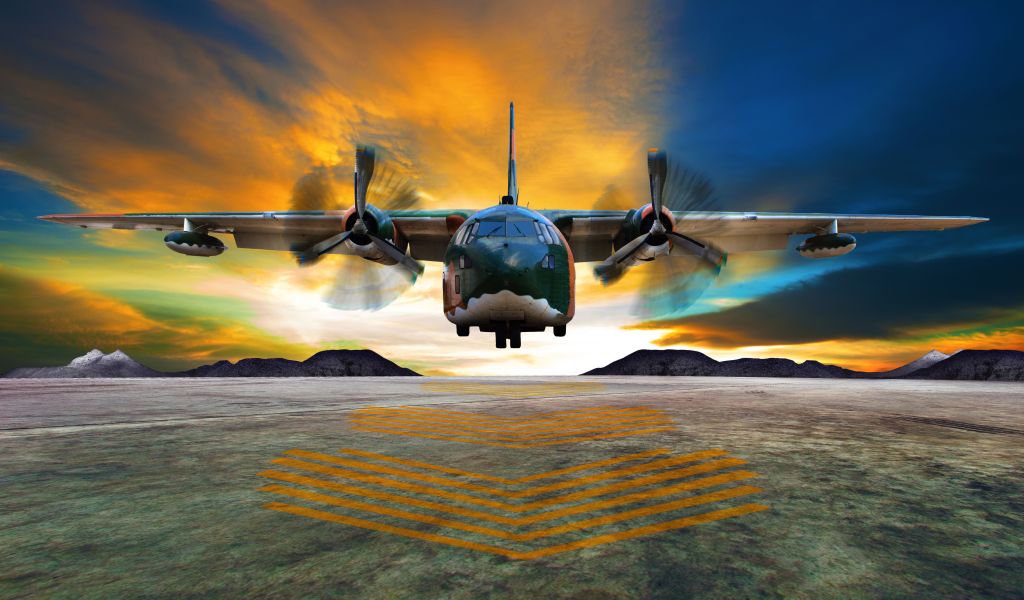 Lockheed C-130 Hercules, Транспортный Самолет, Посадка, Грузовая, 5К, HD, 2K, 4K, 5K