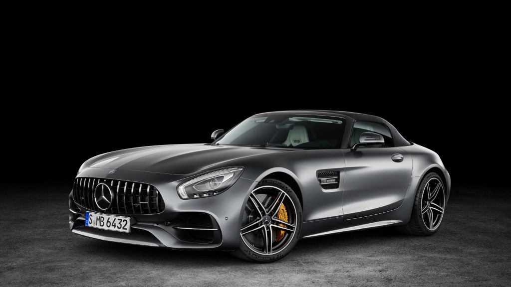 Mercedes-Amg Gt C Roadster, Автосалон В Париже 2016, Родстер, Серебро, HD, 2K, 4K