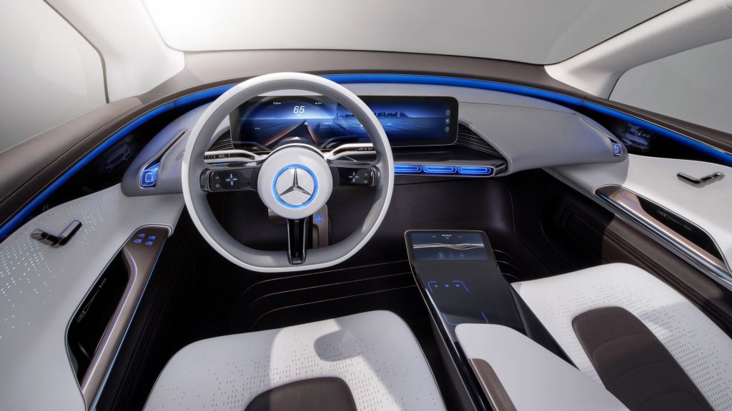 Mercedes Generation Eq, Электромобили, Парижский Автосалон 2016, Интерьер, HD, 2K, 4K