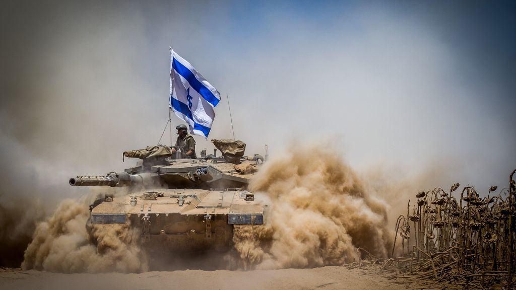 Меркава Марк Iv, Танк, Флаг, Армия Израиля, Силы Обороны Израиля, Пустыня, HD, 2K, 4K