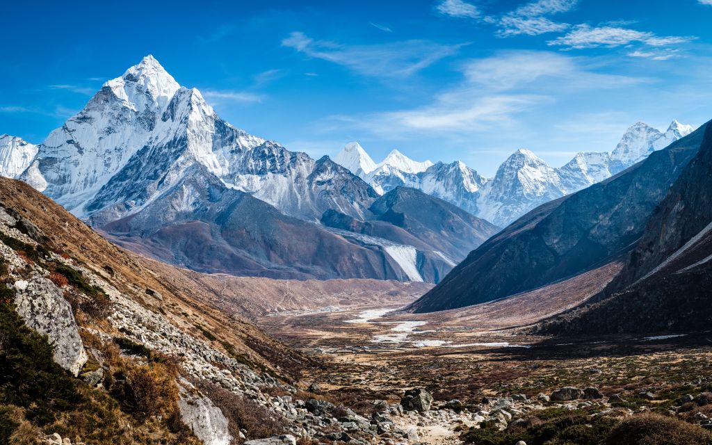 Гора Ама-Даблам, Гималаи, Непал, HD, 2K, 4K