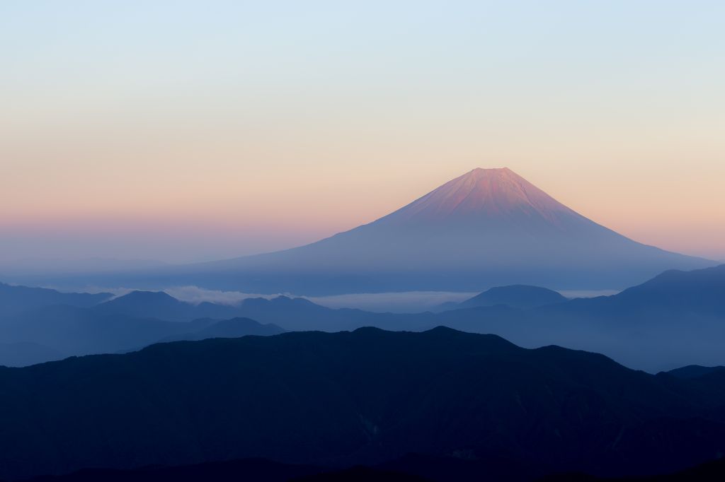 Гора Фудзи, Остров Хонсю, Рассвет, Самая Высокая Гора, Вулкан, Япония, HD, 2K, 4K