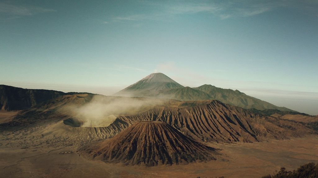 Гора, Индонезия, Пустыня, Облака, HD, 2K, 4K