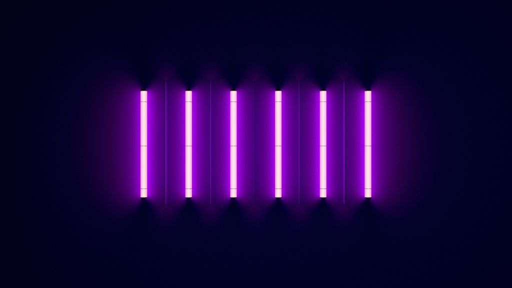 Неоновые Огни, Фиолетовый, Темный, HD, 2K, 4K