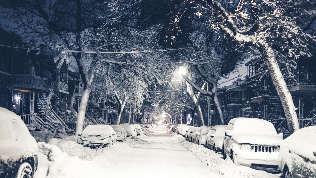Нью-Йорк, Зима, Снег, Улица, HD, 2K, 4K