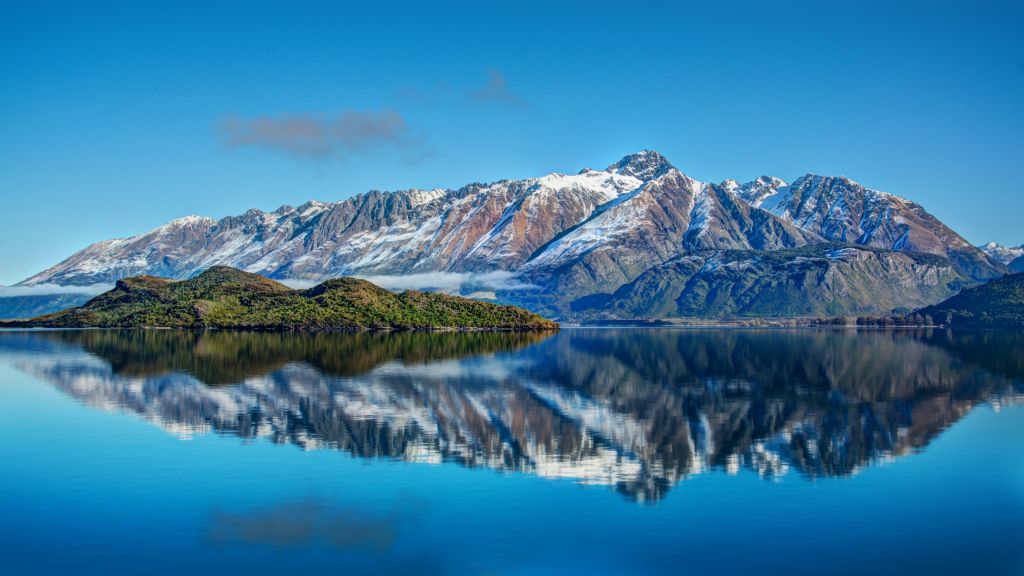 Новая Зеландия, Гора, Озеро, Море, Вода, Небо, Отражение, Пейзаж, HD, 2K, 4K