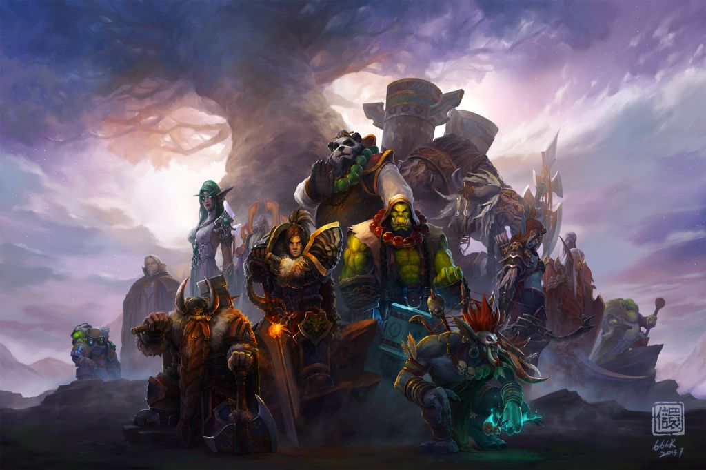Воин Орков, Люди Гномов, Панда Доспехи, World Of Warcraft, HD, 2K, 4K