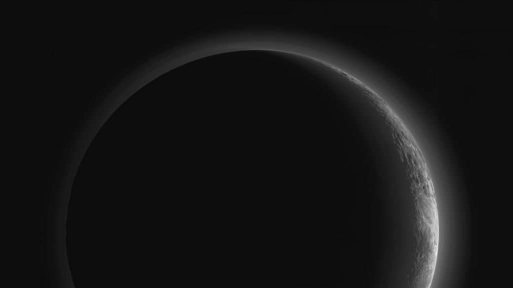 Плутон, Crescent, Horizon, Силуэт, HD, 2K, 4K, 5K, 8K