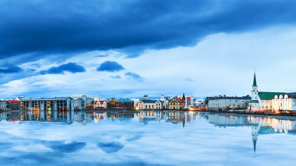 Рейкьявик, Исландия, River, Sky, HD, 2K, 4K