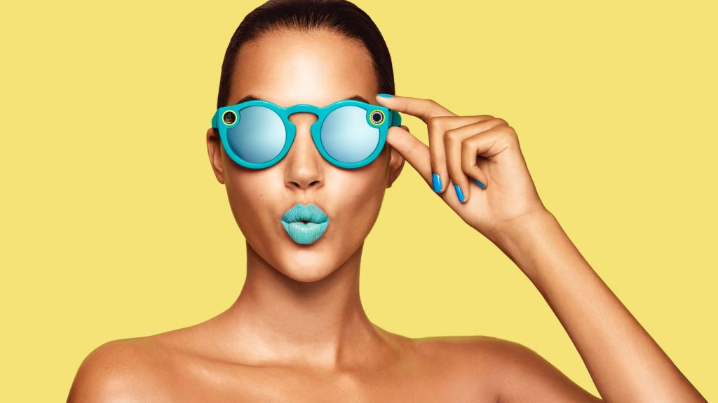 Snapchat Очки, Девушка, Синие Губы, Google Glass, Snapchat, HD, 2K, 4K