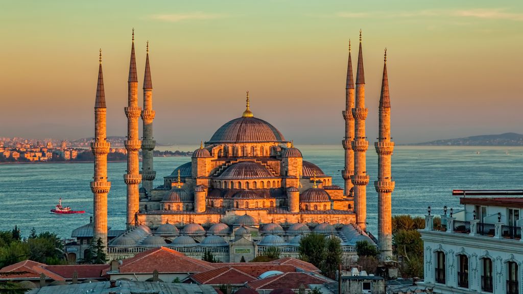 Мечеть Султана Ахмеда, Турция, Стамбул, Восход, HD, 2K, 4K