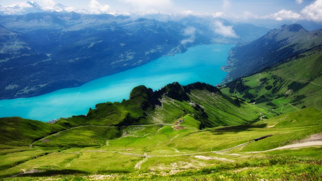 Швейцария, Альпы, Горы, Луга, Озеро, HD, 2K, 4K