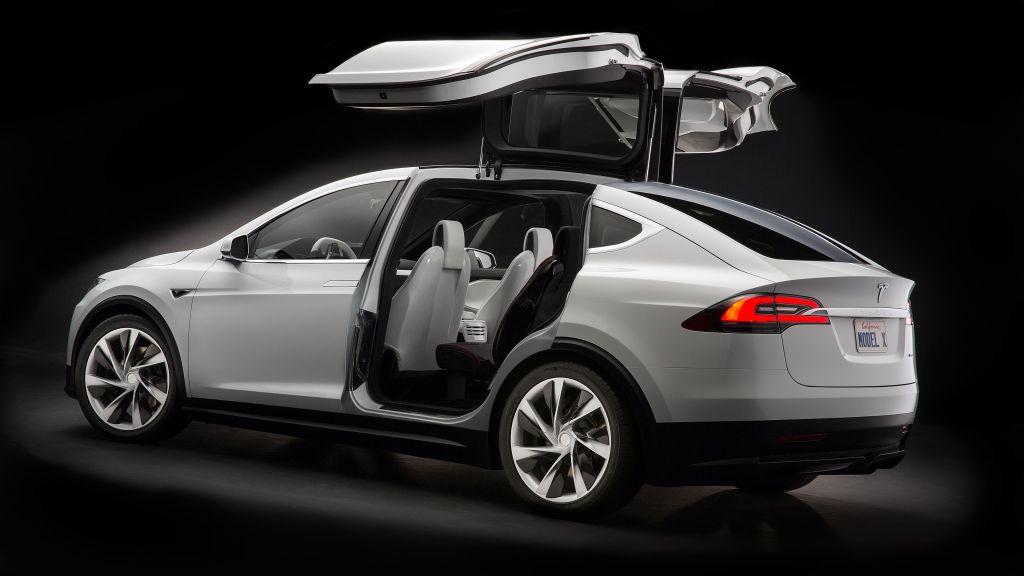 Tesla Model X, Белый, Электромобили, Внедорожник, 2016, HD, 2K, 4K