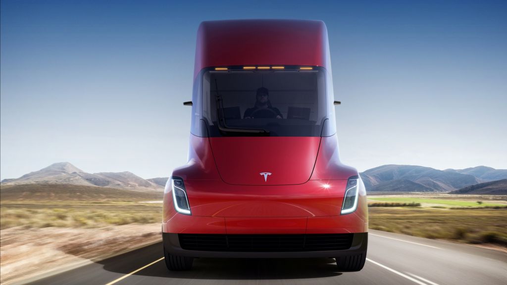 Tesla Semi Truck, Электромобиль, HD, 2K