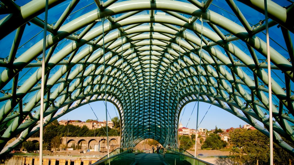 Мост Мира, Тбилиси, Грузия, Туризм, Путешествия, HD, 2K, 4K