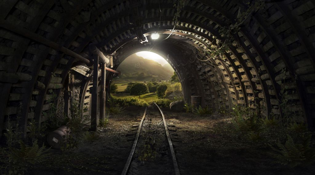 Туннель, Железнодорожный Путь, HD, 2K