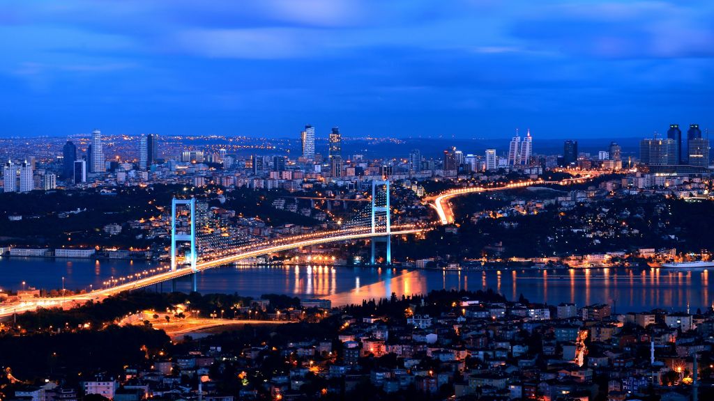 Турция, Стамбул, Ночь, HD, 2K, 4K
