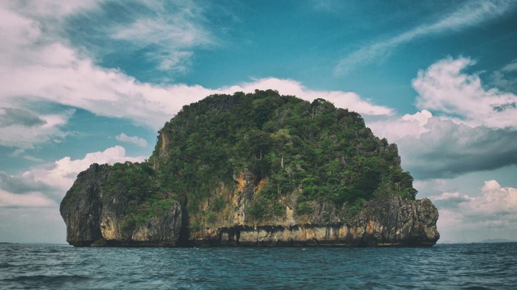 Остров Черепах, Краби, Таиланд, Андаманское Море, Облака, HD, 2K, 4K