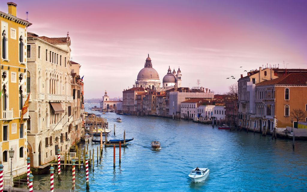 Венеция, Италия, Большой Канал, Архитектура, Город, HD, 2K