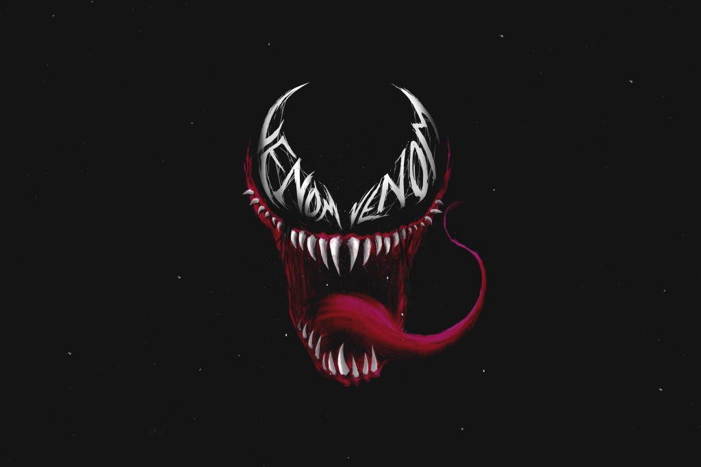 Venom, Фан-Арт, Темный Фон, Черный, HD, 2K, 4K