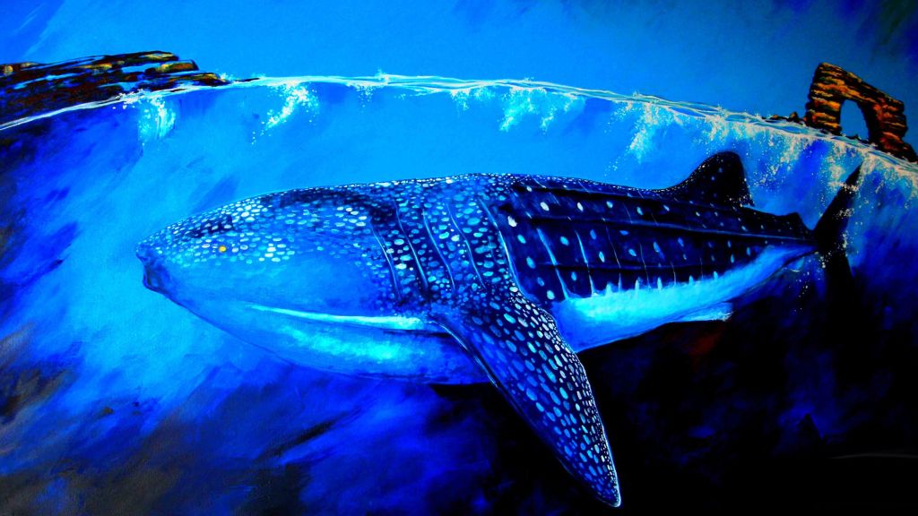 Китовая Акула, Подводный, Арт, HD, 2K, 4K