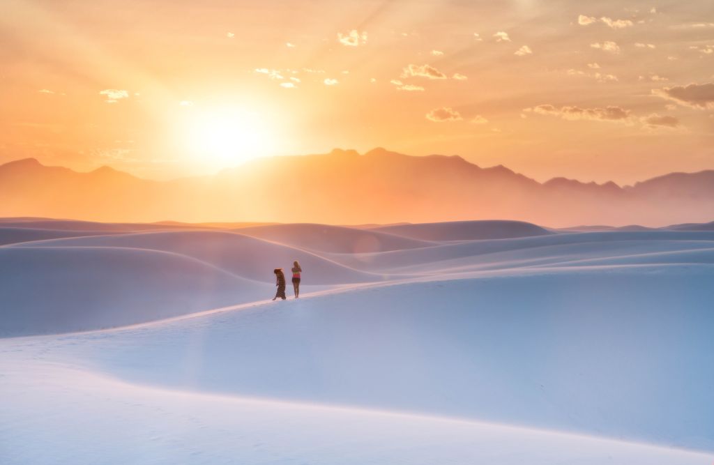 Белые Пески, Закат, Нью-Мексико, Песчаные Дюны, HD, 2K, 4K, 5K